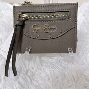Jessica Simpson Marissa Faux  Leather Fold Over Card Wallet Color Mink NWT